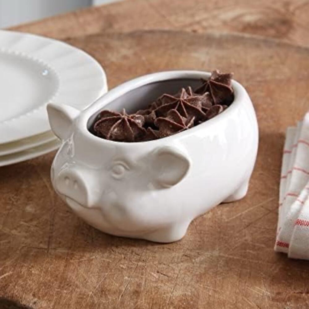 Ceramic Pig candy dish or planter 7"